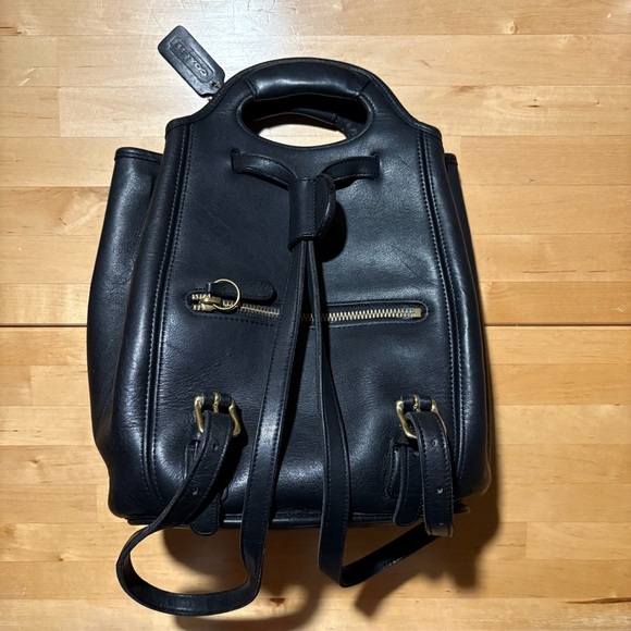 Coach 9994 Drawstring Backpack Bucket Bag Black Excellent Vintage - Picture 2 of 8